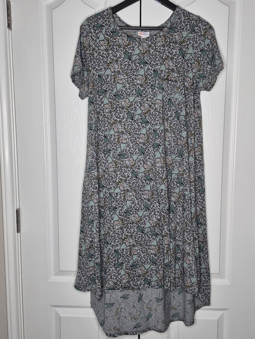 Lularoe Disney Shirt Dress Womens L King Triton Little Mermaid Grey